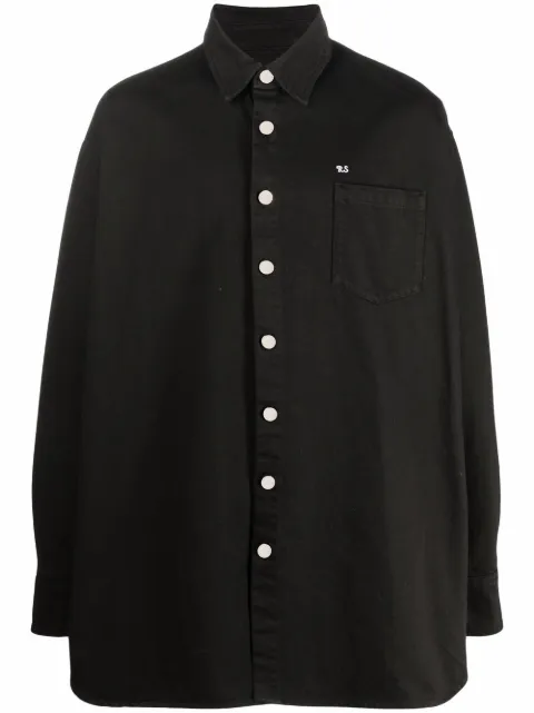 Raf Simons Jeanshemd mit Oversized-Logo
