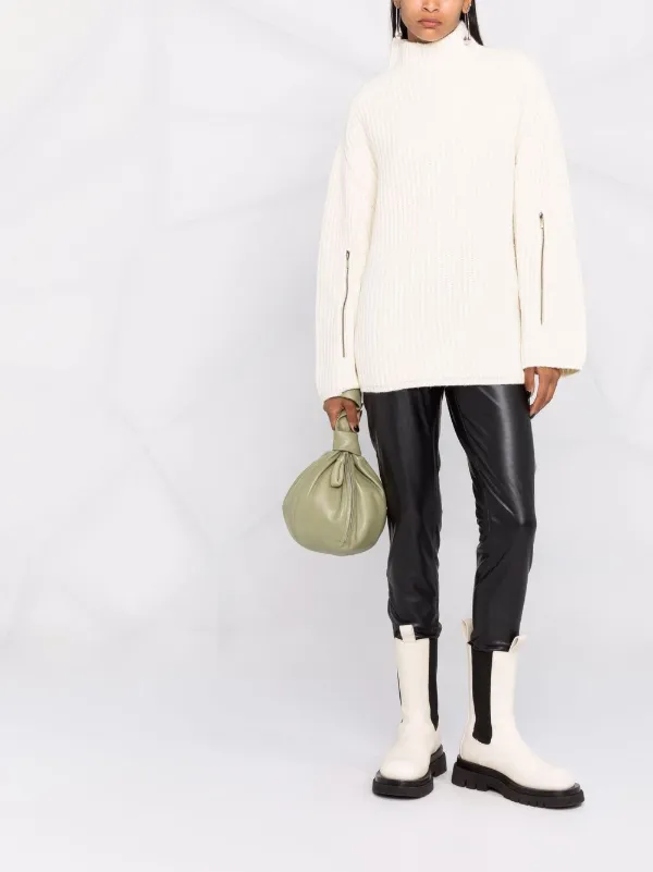 Michael Michael Kors faux-leather zip-detailed Trousers - Farfetch