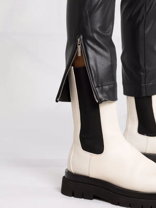 Michael Michael Kors faux-leather zip-detailed Trousers - Farfetch