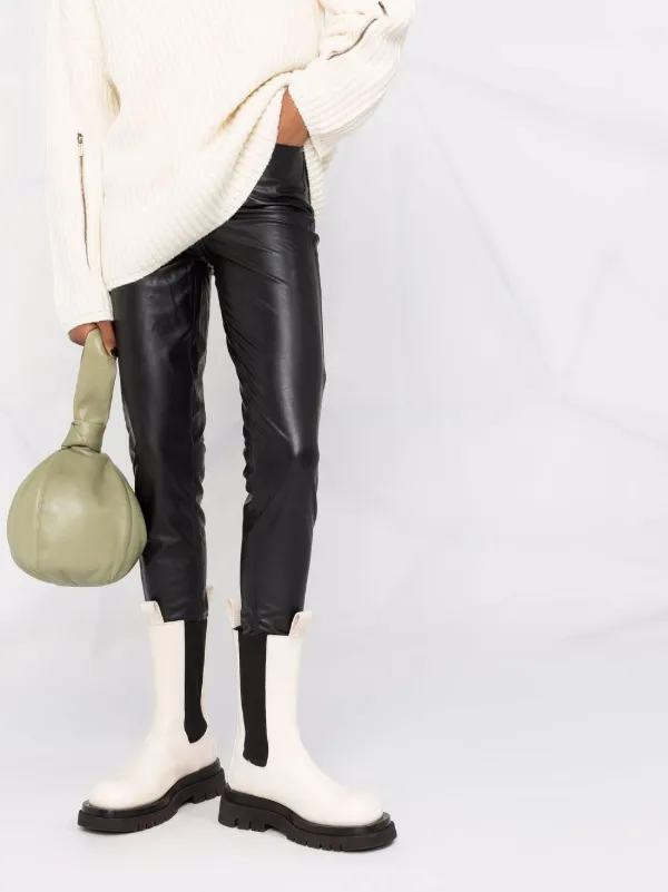 Michael Michael Kors faux-leather zip-detailed Trousers - Farfetch