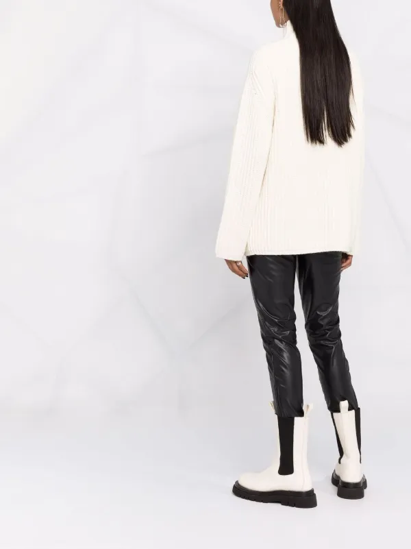 Michael Michael Kors faux-leather zip-detailed Trousers - Farfetch