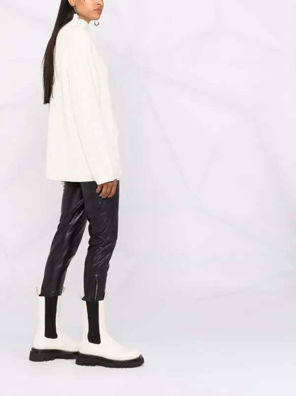 Michael Michael Kors faux-leather zip-detailed Trousers - Farfetch