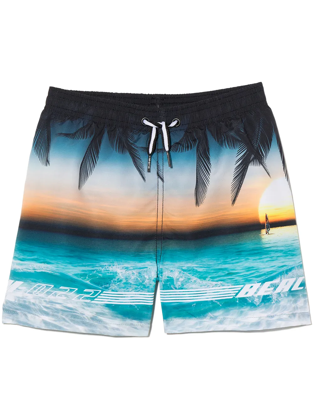 

Molo shorts de playa con atardecer estampado - Azul