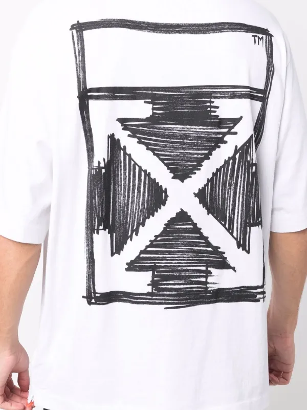 off white brushed arrows tee