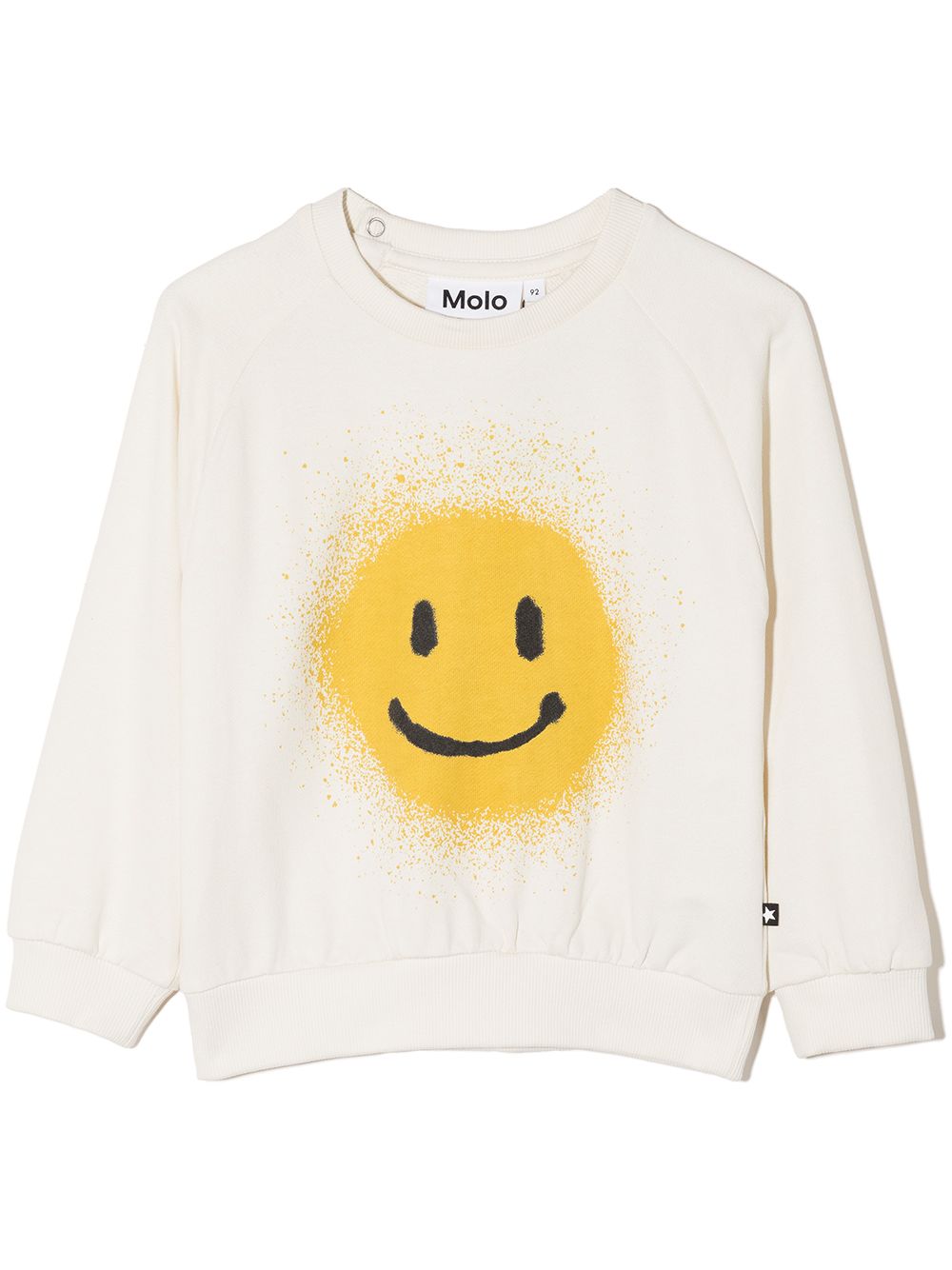 Molo Babies' Disc Smiley-print Organic-cotton Sweatshirt In Neutrals