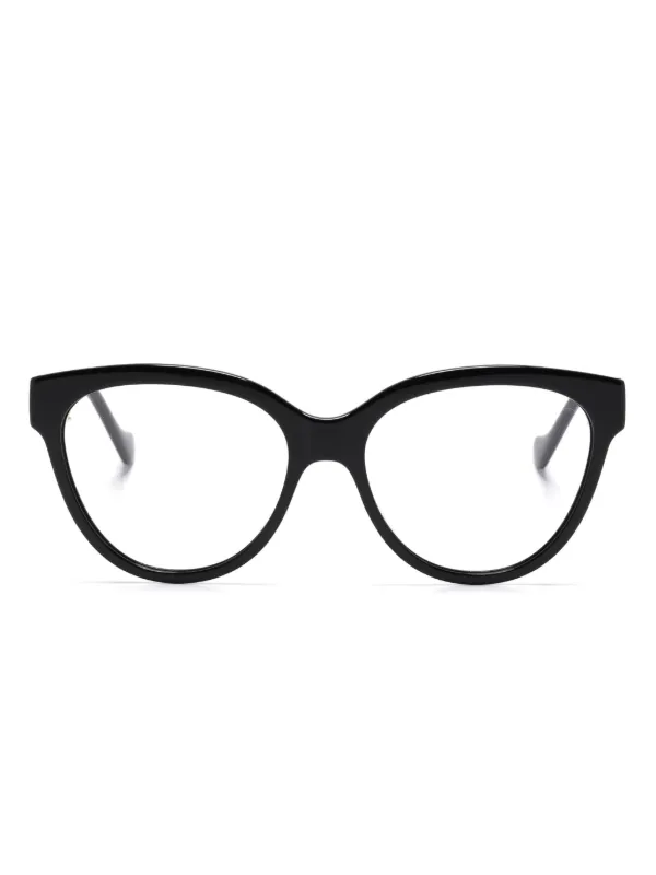 Gucci Eyewear Lentes Redondos Con Placa Del Logo Negro FARFETCH MX