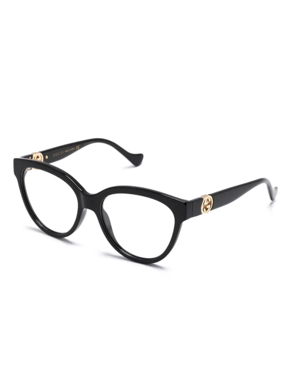 Gucci Eyewear Lentes Redondos Con Placa Del Logo Negro FARFETCH MX