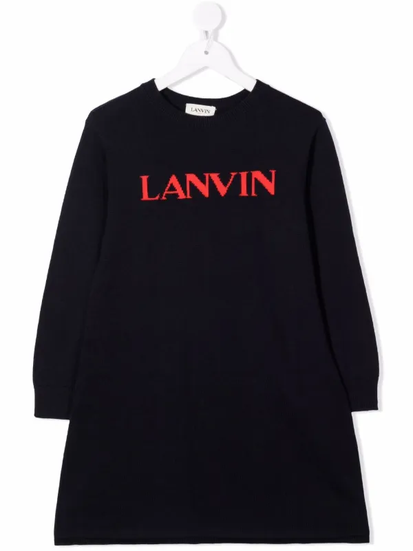 LANVIN Enfant long-sleeve Logo Dress 