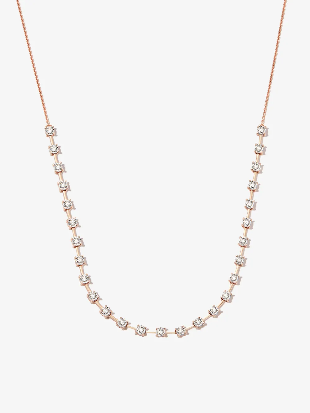 14kt rose gold Ava Bea diamond tennis necklace