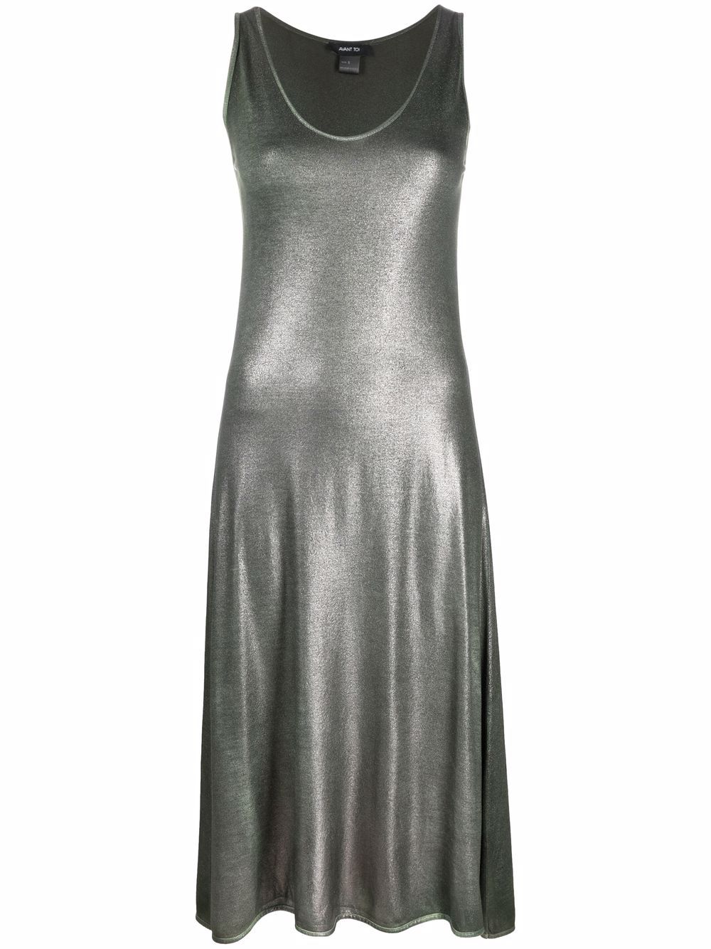фото Avant toi платье миди с эффектом металлик и v-образным вырезом
