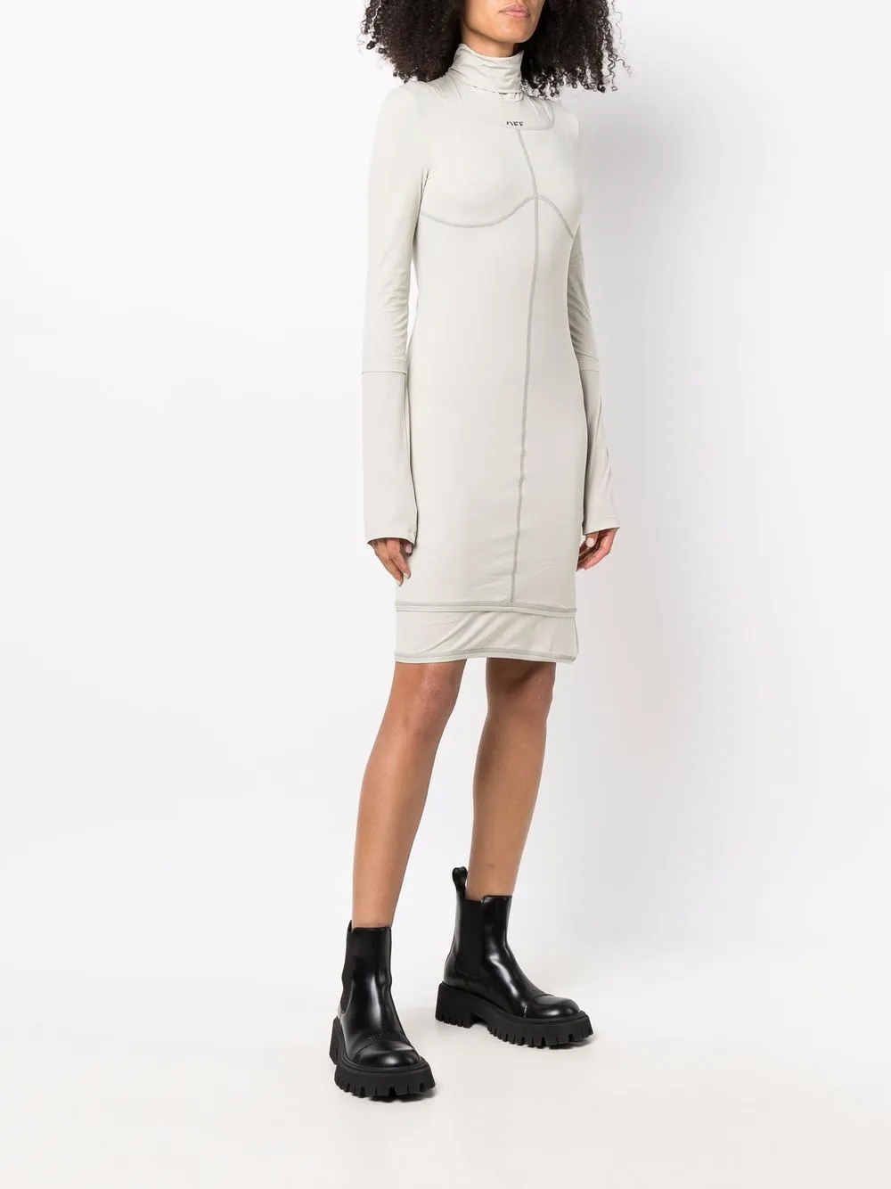 фото Off-white платье из джерси с логотипом