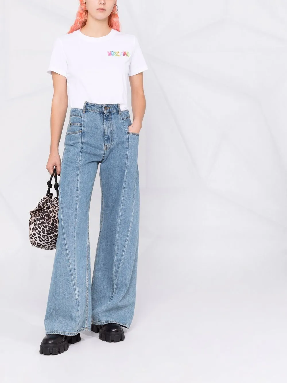 фото Moschino футболка из джерси с логотипом