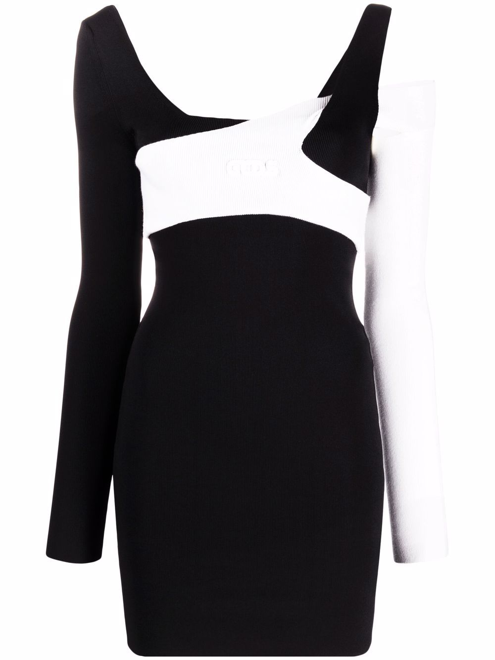 

Gcds colour-block fitted long-sleeve mini dress - Black