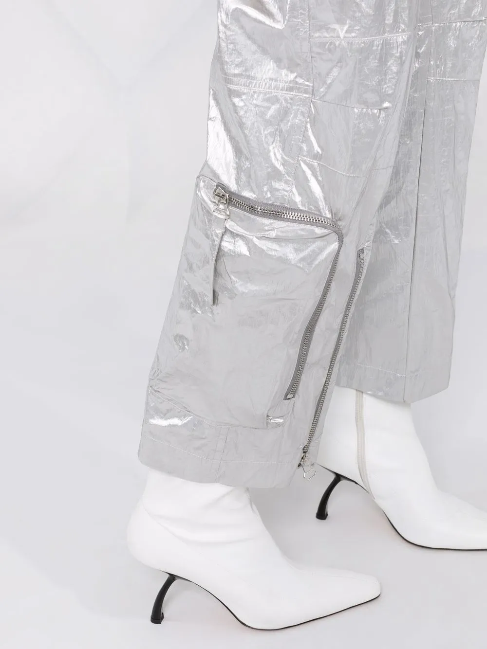 фото Helmut lang брюки astro foil с поясом