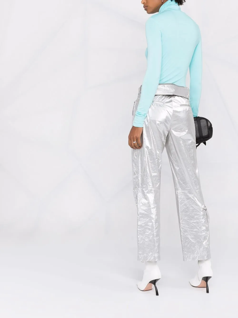 фото Helmut lang брюки astro foil с поясом