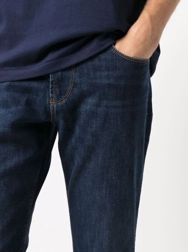 【関税&送料込】Emporio Armani Denim Jeans Emporio Armani mid-rise Straight Leg Jeans | Blue | FARFETCH