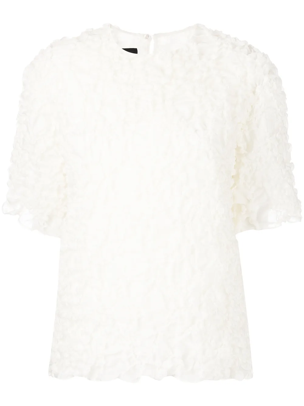 

Rochas crinkled quilted silk T-shirt - White