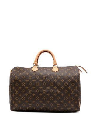 LOUIS VUITTON Monogram Canvas Speedy 40 Brown Satchel Bag