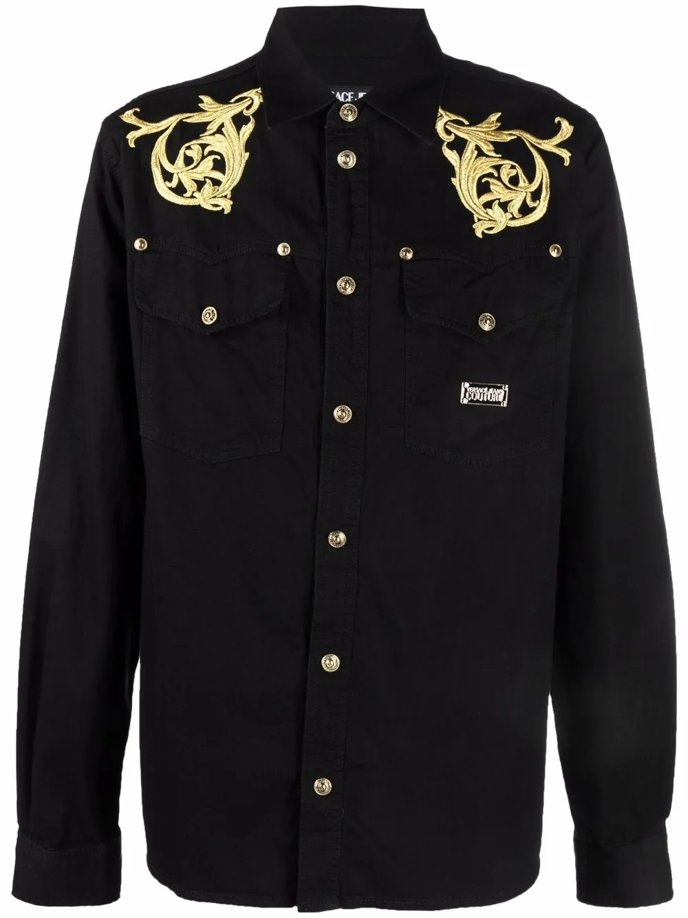 фото Versace jeans couture рубашка с длинными рукавами и узором