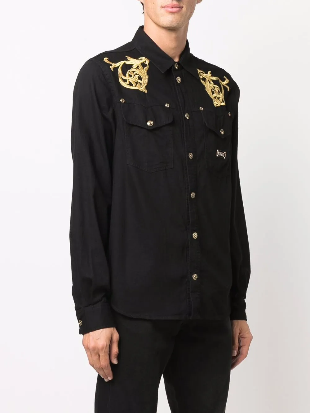 фото Versace jeans couture рубашка с длинными рукавами и узором