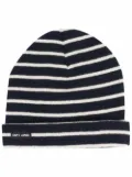 Saint James striped ribbed-knit wool beanie - Blue