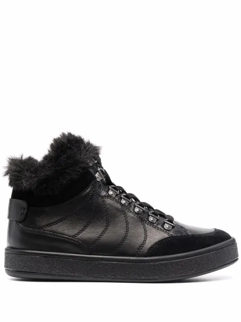 Geox Leelu faux-fur trim sneakers