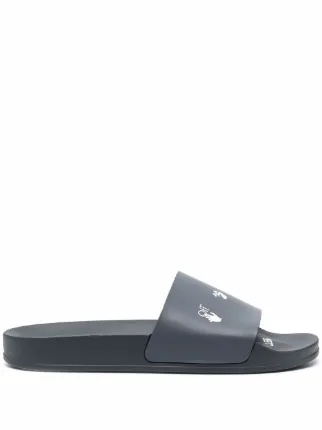 Shop Off-White logo-print slides with 