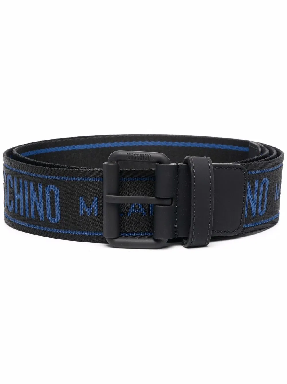 

Moschino cinturón con logo en intarsia - Negro