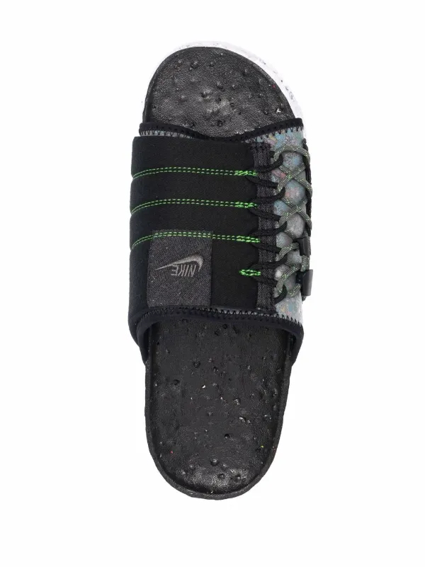 Nike Asuna Crater logo-patch Slides | Black | FARFETCH