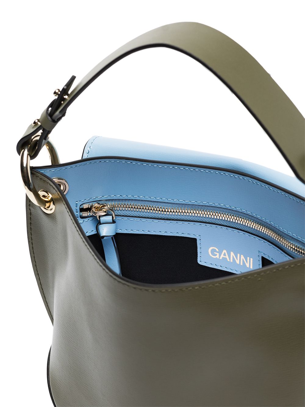 фото Ganni сумка на плечо с тисненым логотипом