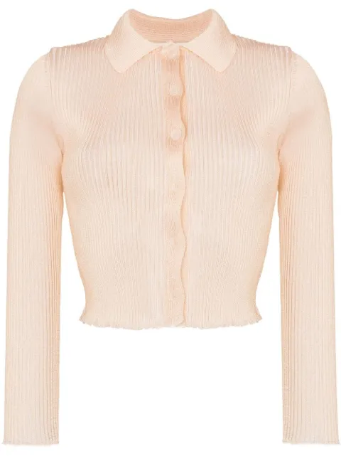 OUR LEGACY Mazzy button-up ribbed-knit polo top