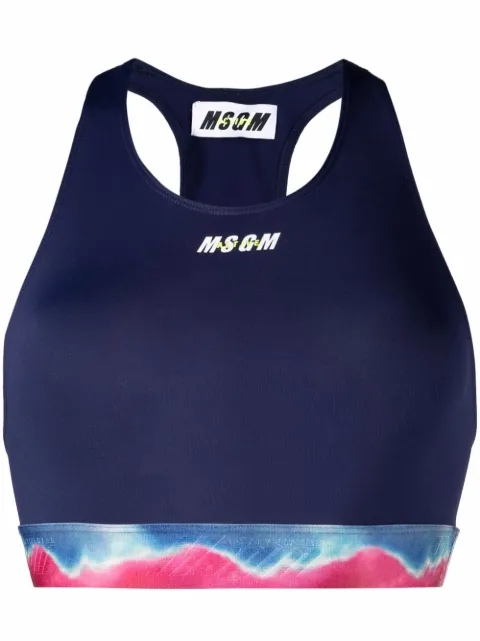 MSGM Top esportivo com estampa tie-dye