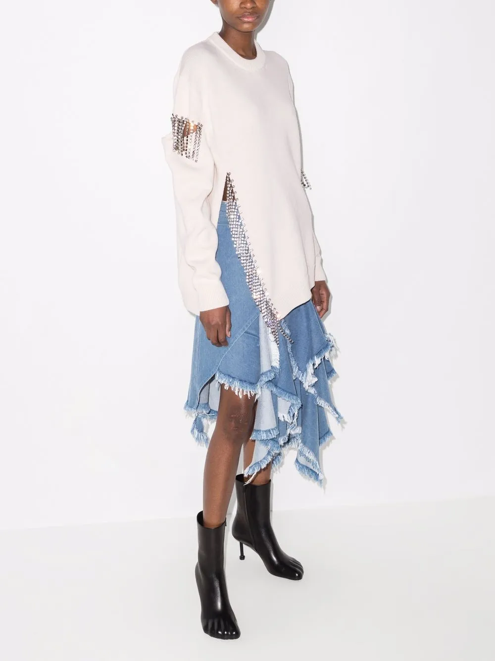 Christopher Kane Trui met franje - Beige
