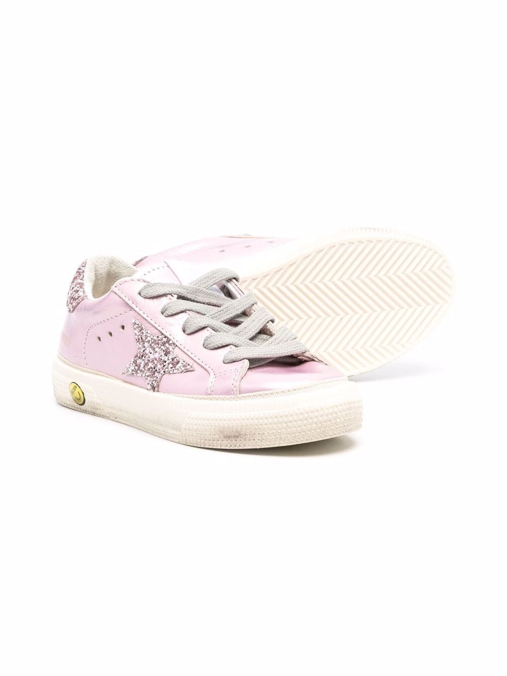 Golden Goose Kids Super-Star metallic sneakers - Roze