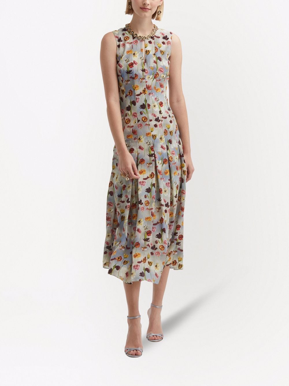 Oscar De La Renta floral-print Midi Dress - Farfetch