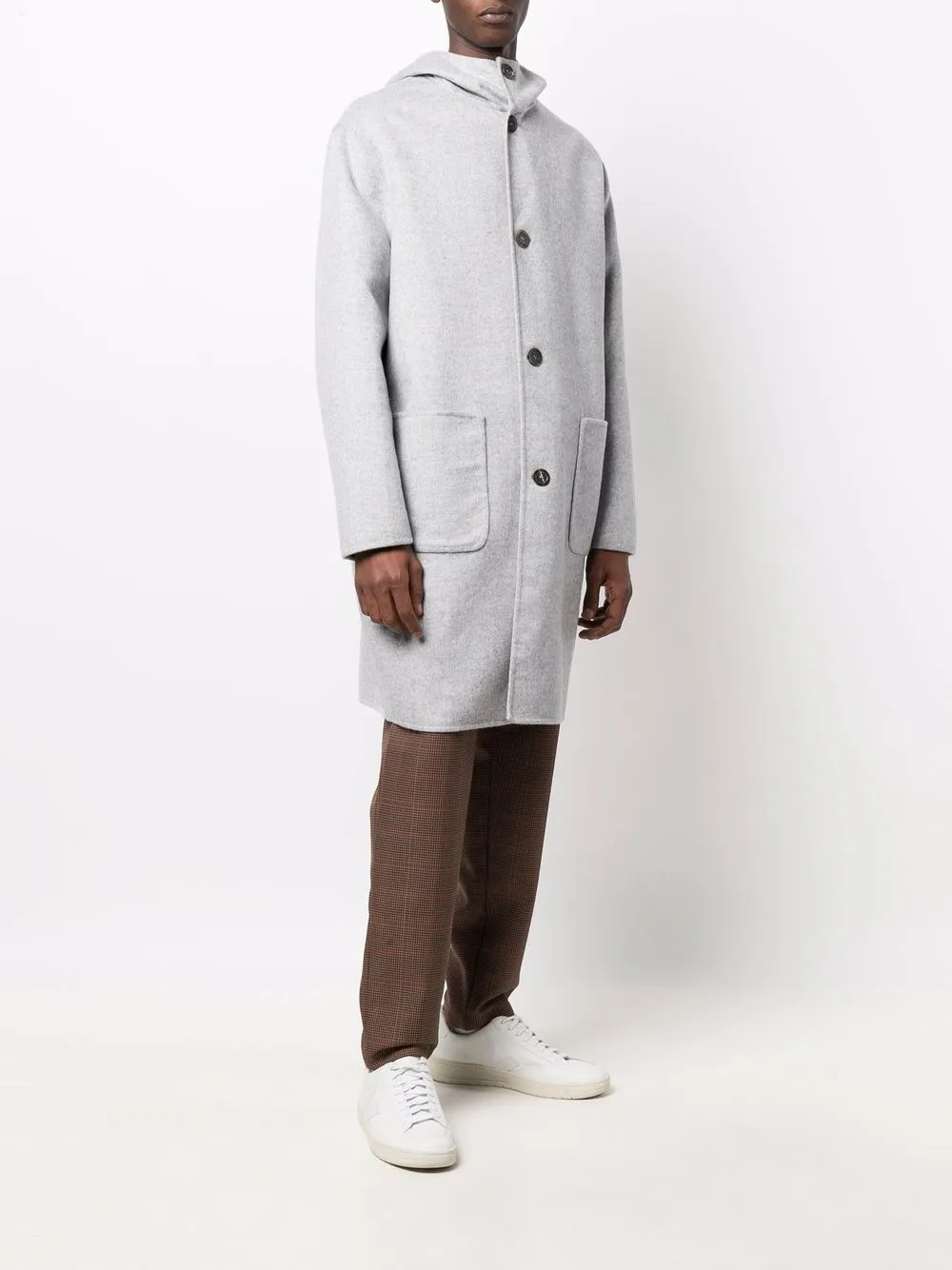 фото Malo пальто на пуговицах с капюшоном