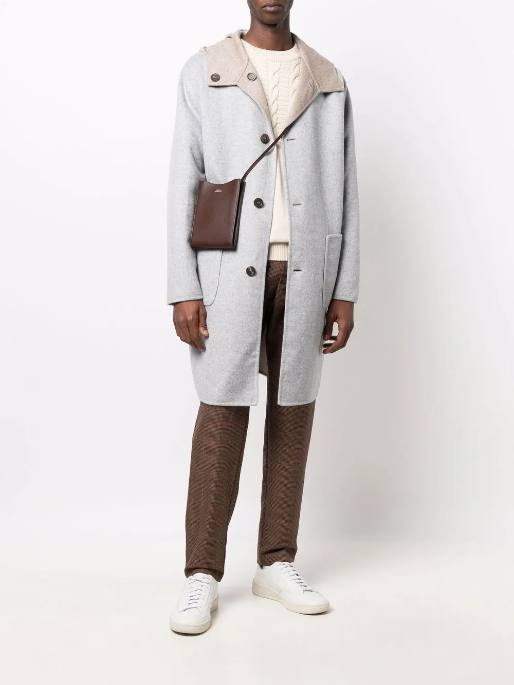 фото Malo пальто на пуговицах с капюшоном