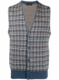 Pierre Cardin Pre-Owned 1970s checked V-neck waistcoat - Blue