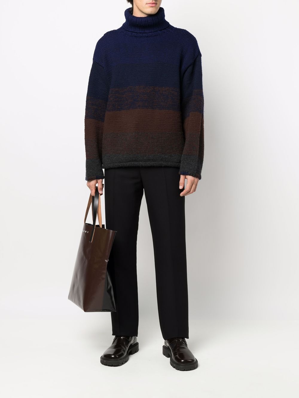 фото Dries van noten pre-owned 1990s colour-block knitted jumper