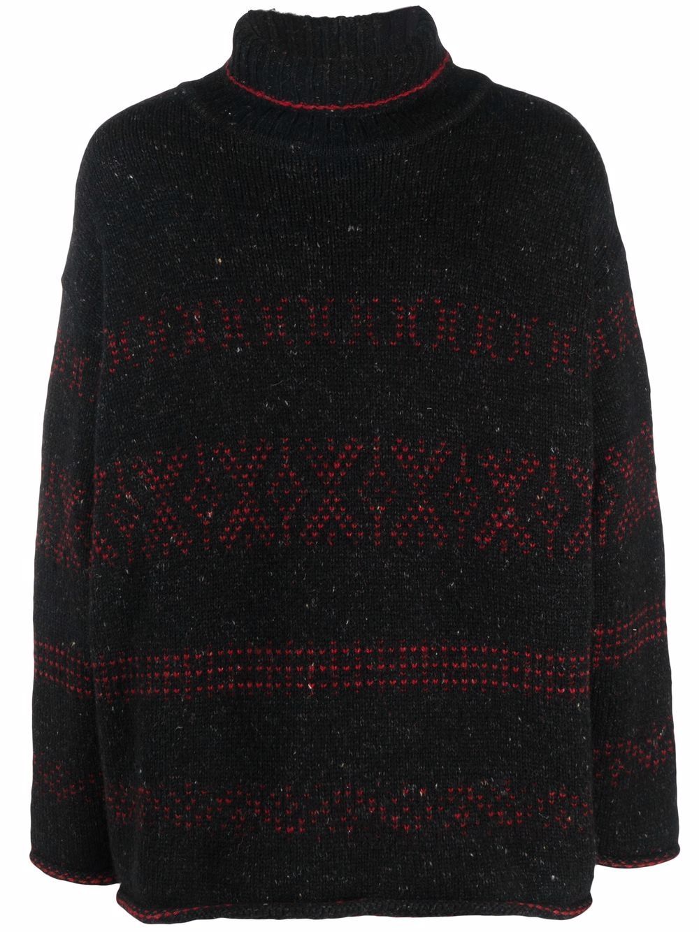 фото Dries van noten pre-owned 1990s intarsia-knit roll-neck jumper