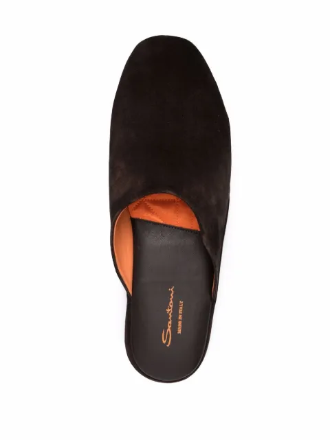 santoni leather slippers