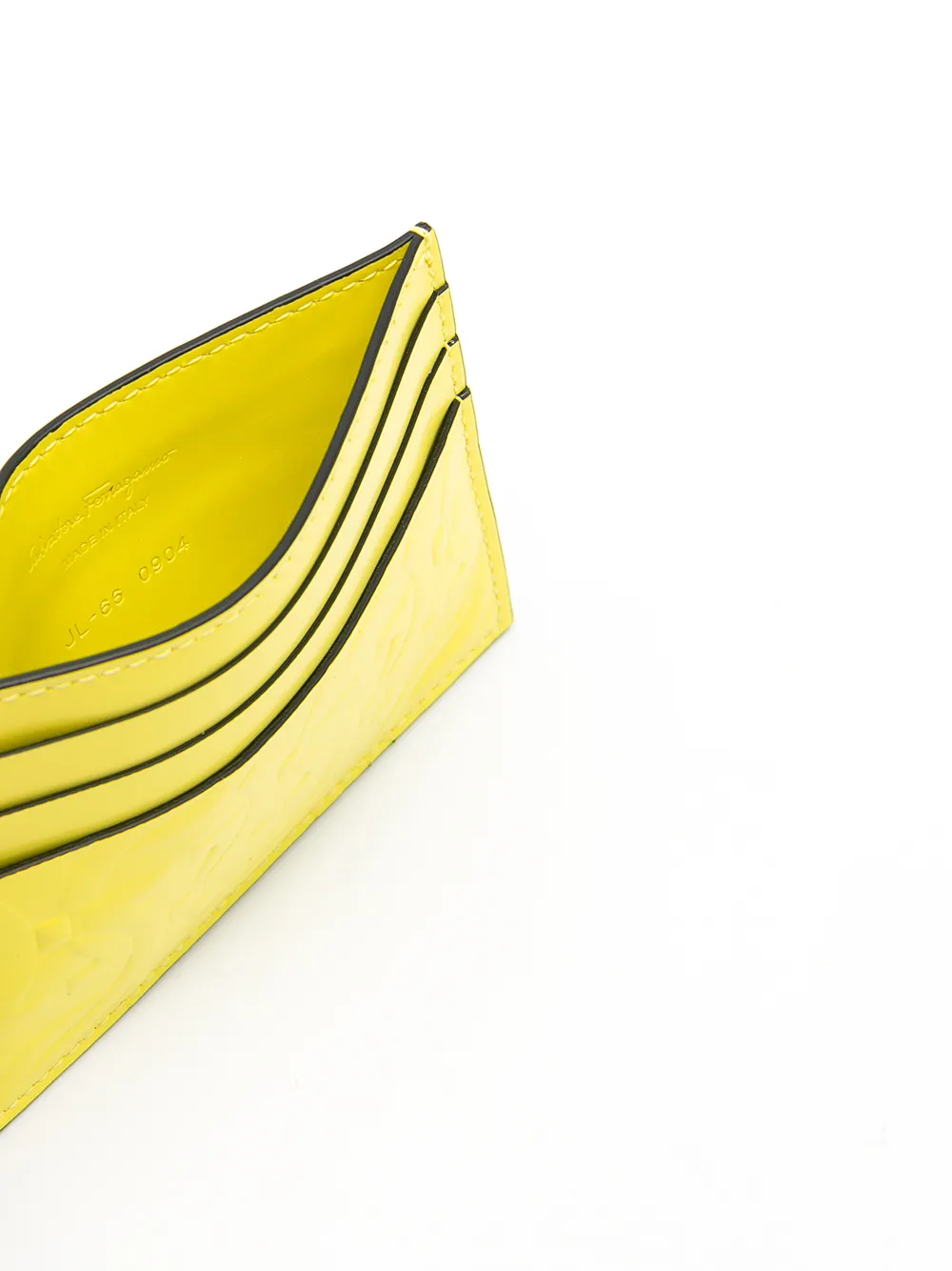 Ferragamo Pasjeshouder met Gancini print Geel