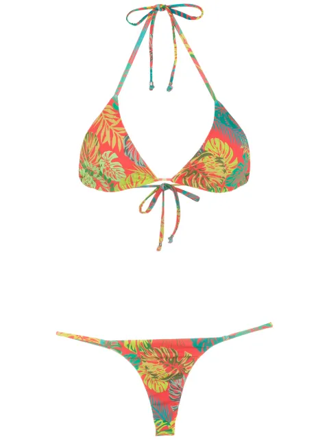 Amir Slama Bikini met palmbladprint