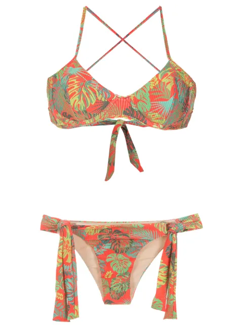 Amir Slama bikini con estampado de hojas