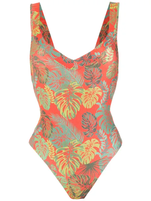 Amir Slama palm leaf print swimsuit