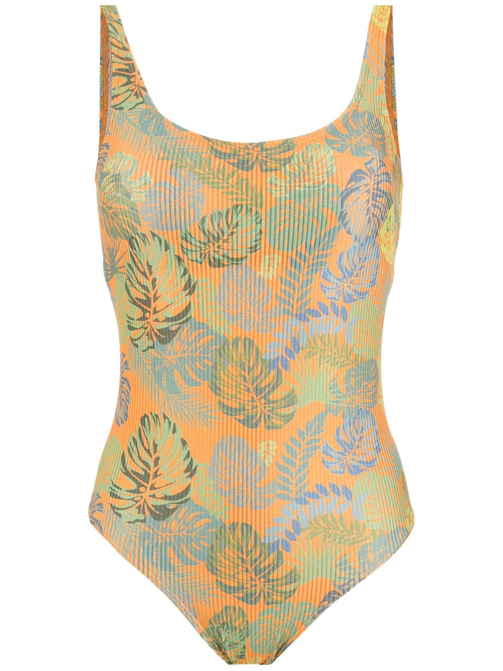 palm leaf print swimsuit