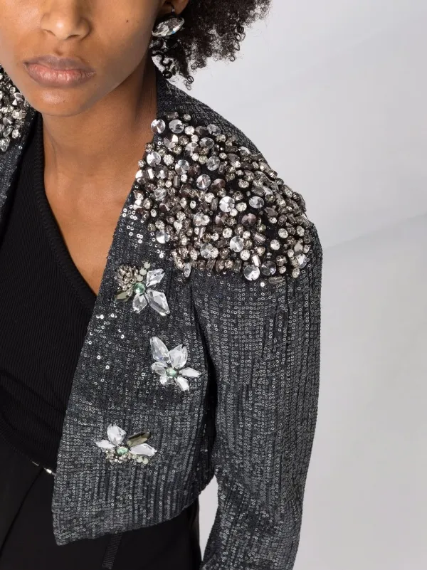 sequin cropped jacket