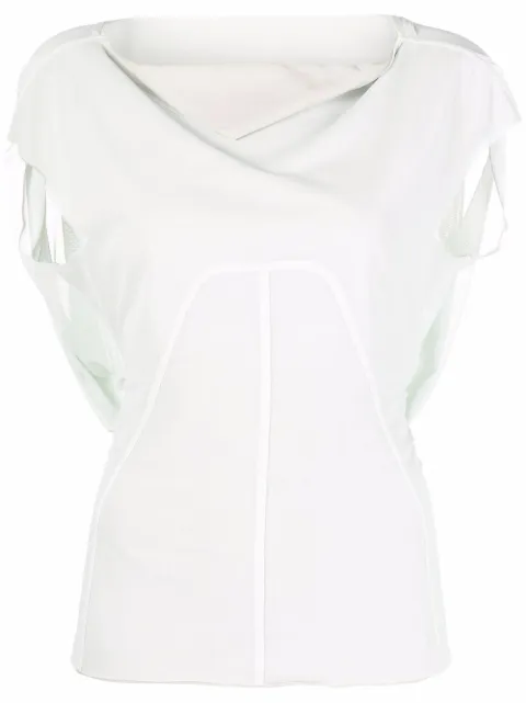 Rick Owens panelled cowl-neck top