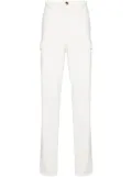 Brunello Cucinelli Brunello Cucinelli Mens White Subtle Striped Detail Cargo Trouser Pant