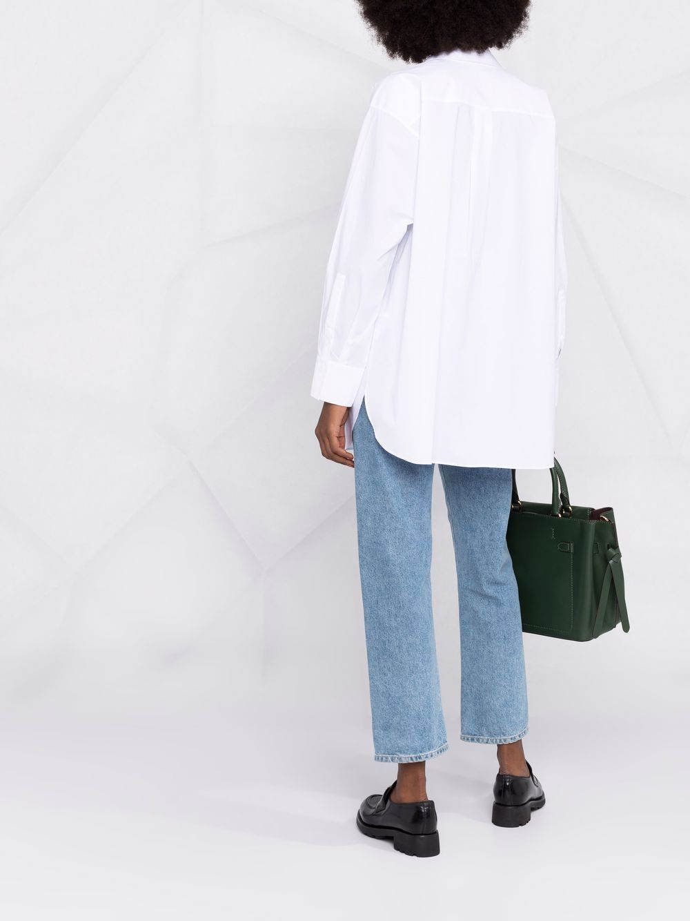 Shop Dorothee Schumacher Oversized Poplin Cotton Shirt In White